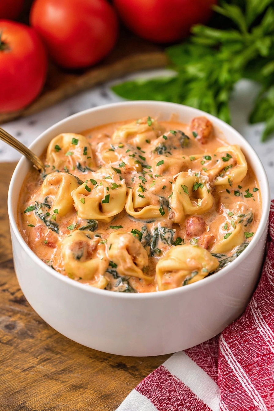 Creamy Spinach Tortellini - Serving Suggestion