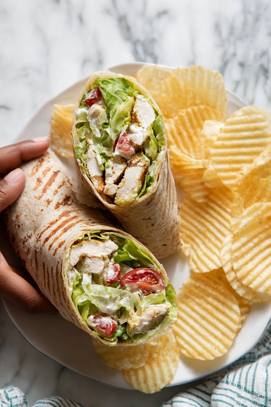 Chicken Caesar Wraps - Serving Suggestion