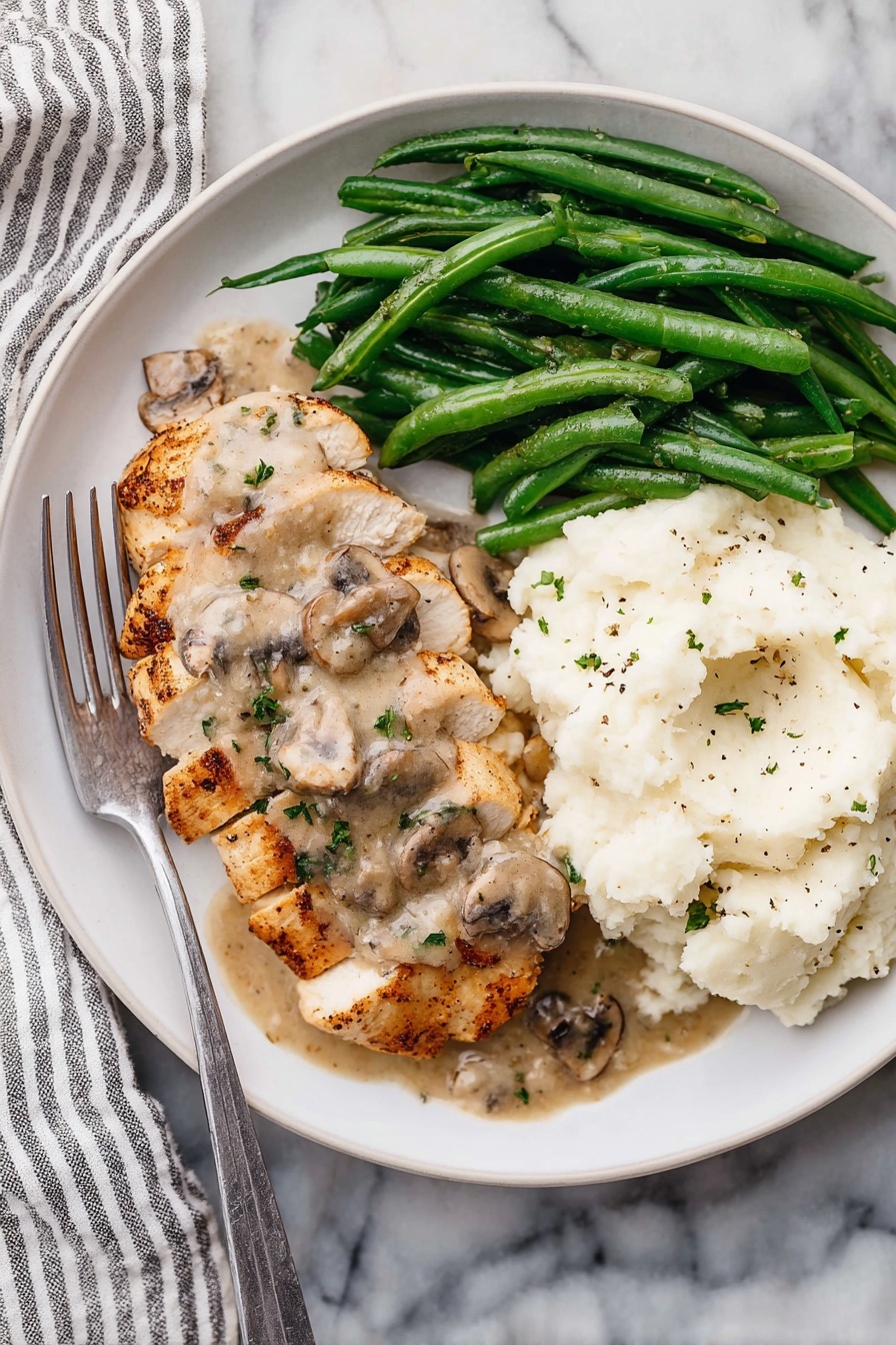 chicken with mushroom sauce - Serving Suggestion