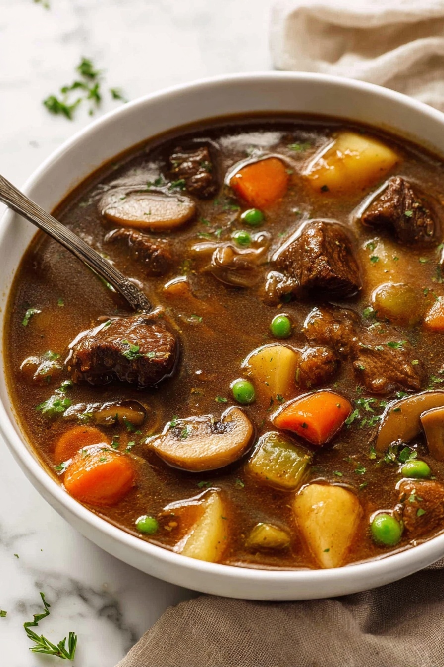 Vegetable Beef Soup - Serving Suggestion