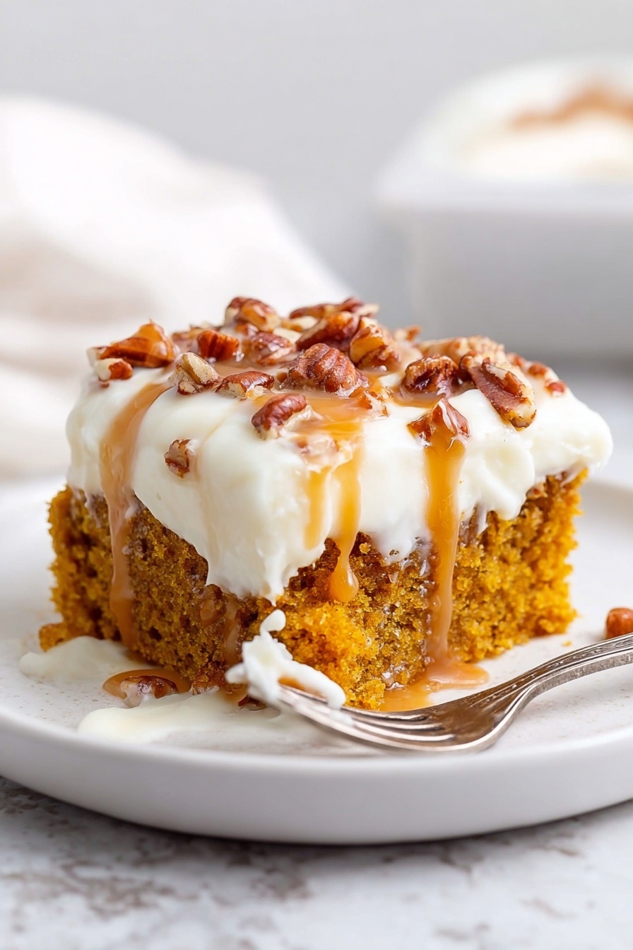 Pumpkin Poke Cake - Serving Suggestion