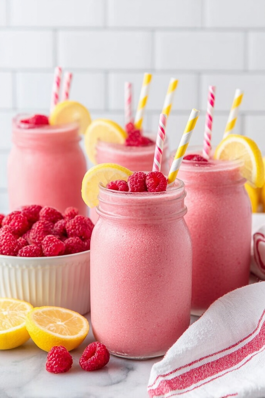 Frozen Raspberry Lemonade - Serving Suggestion