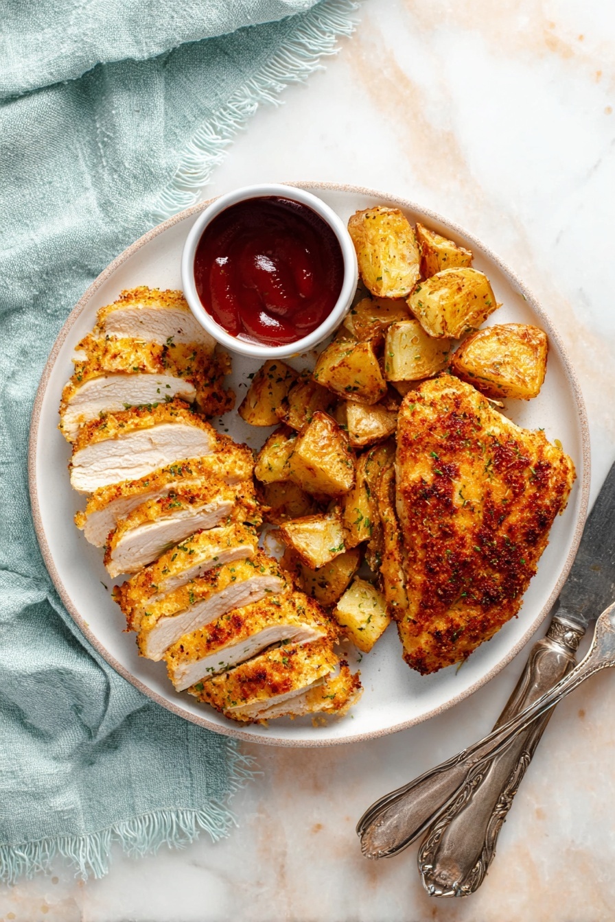 Parmesan Crusted Chicken - Serving Suggestion
