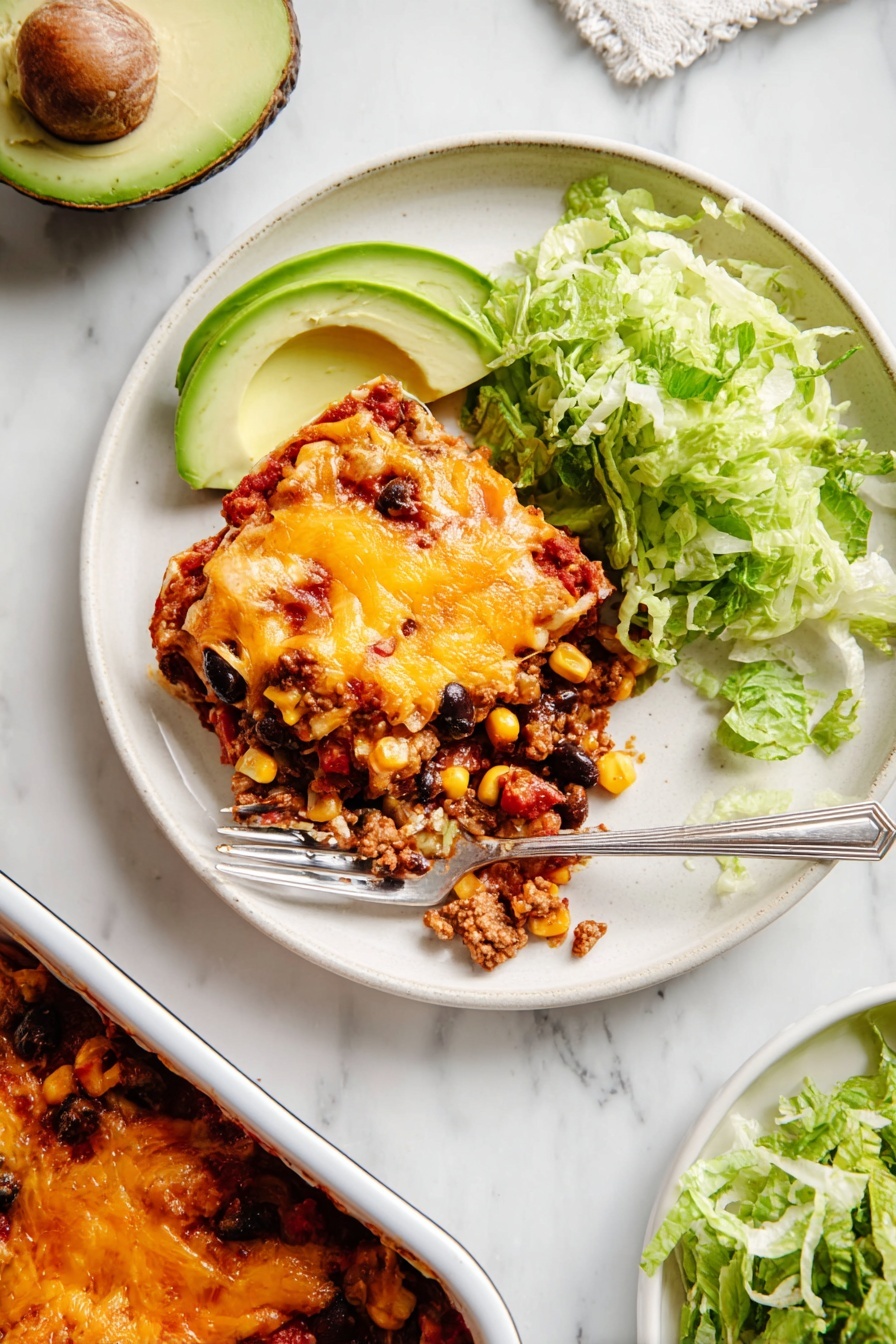 Loaded Taco Casserole - Serving Suggestion