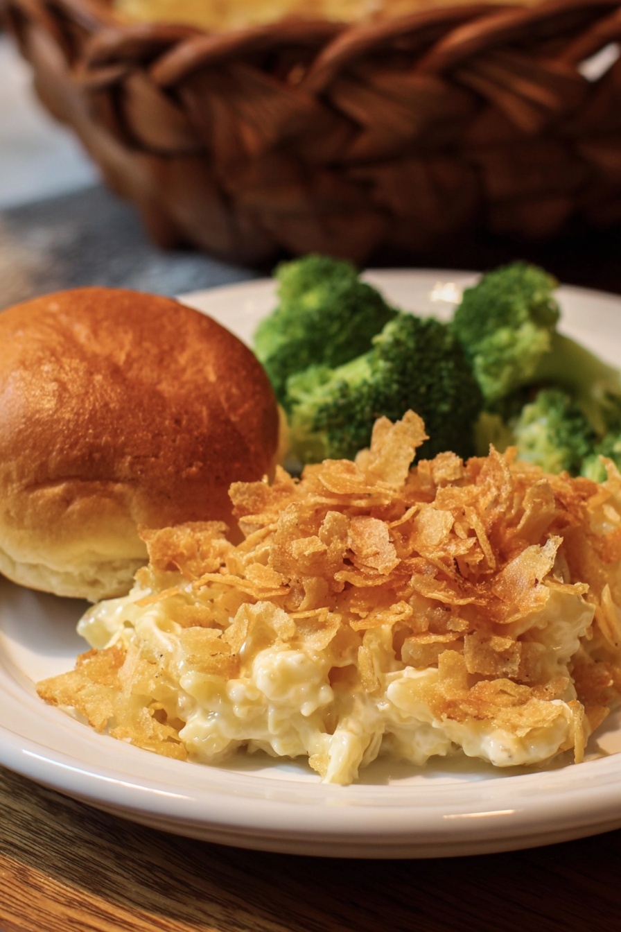 Cheesy Potato Casserole - Serving Suggestion