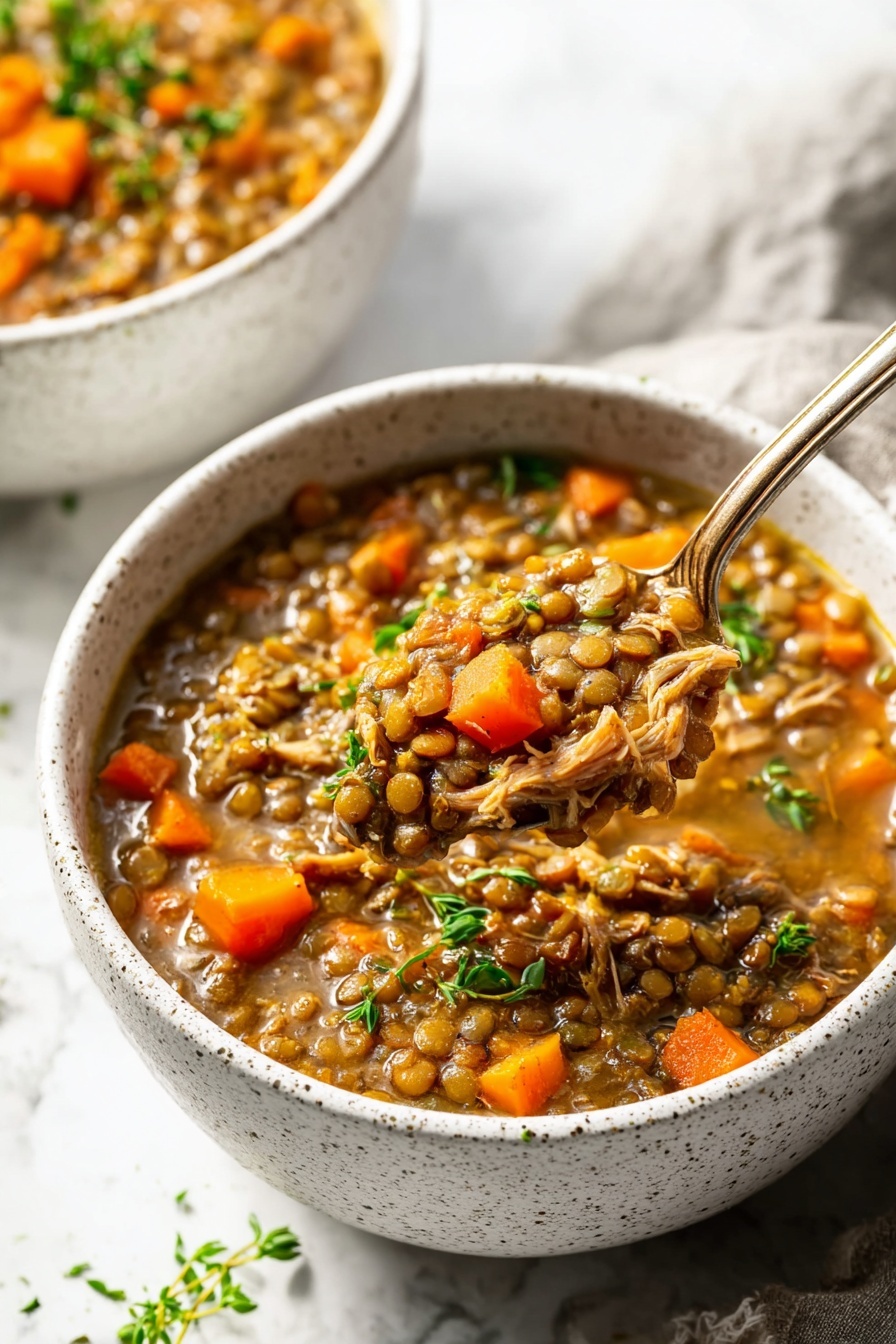 slow cooker lentil soup - Serving Suggestion