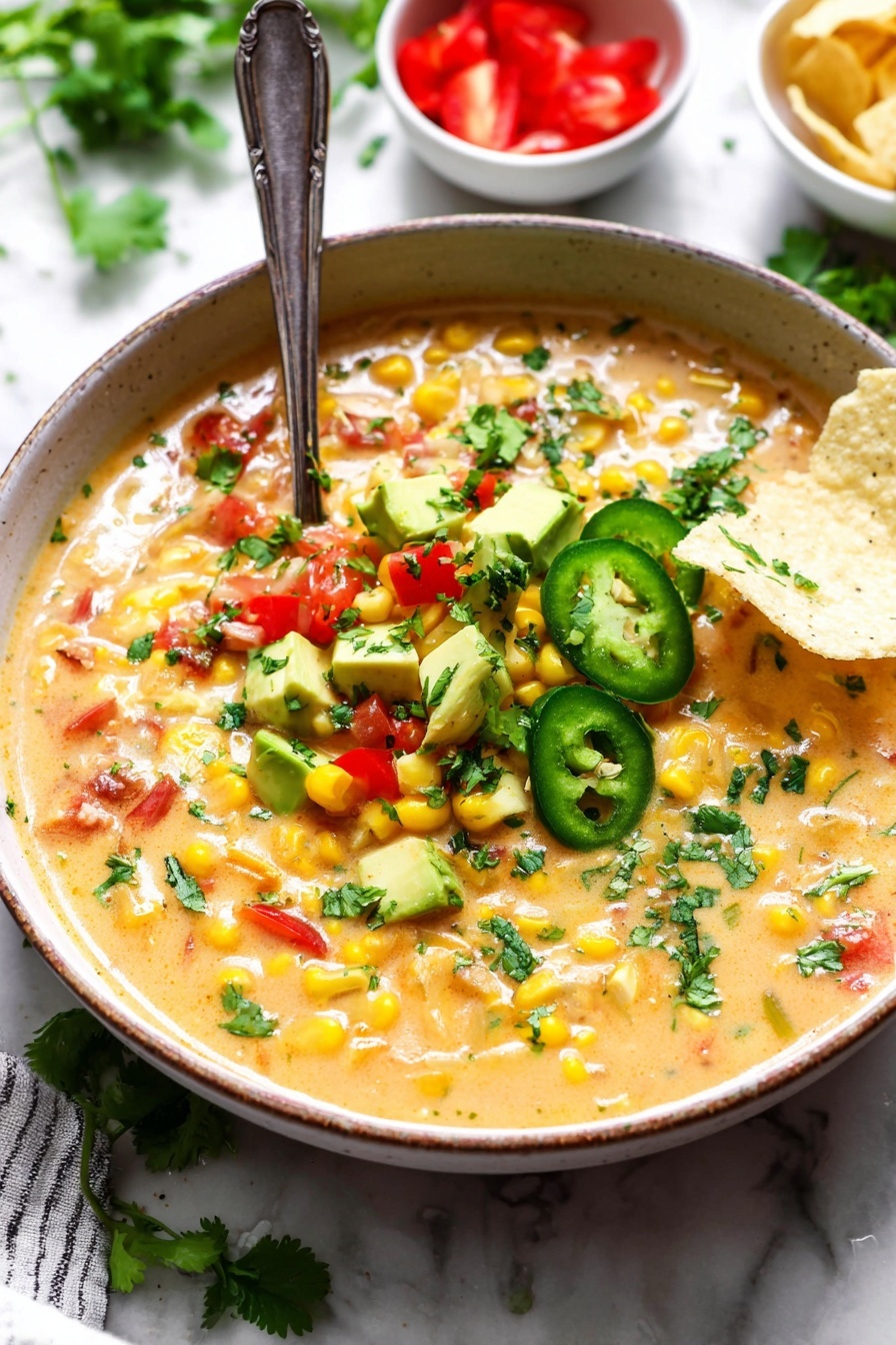 Fiesta Chicken Corn Chowder - Serving Suggestion