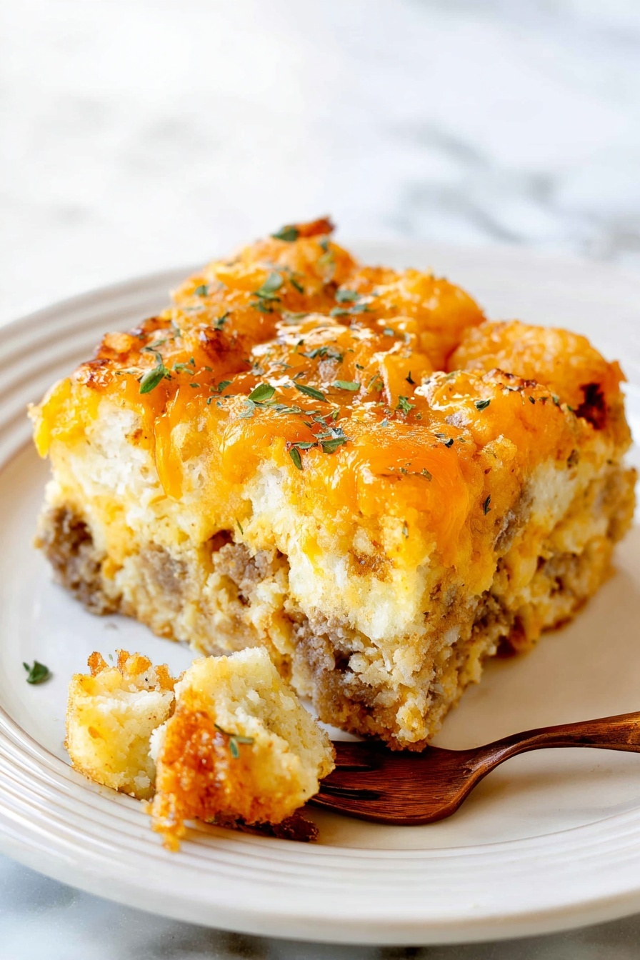 Cheddar Tater Tot Casserole - Serving Suggestion