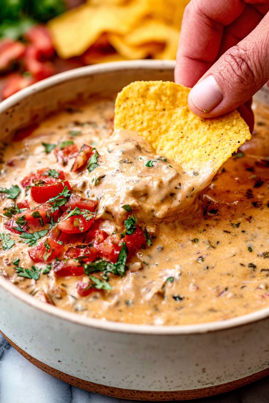 Cheesy Rotel Dip - Serving Suggestion