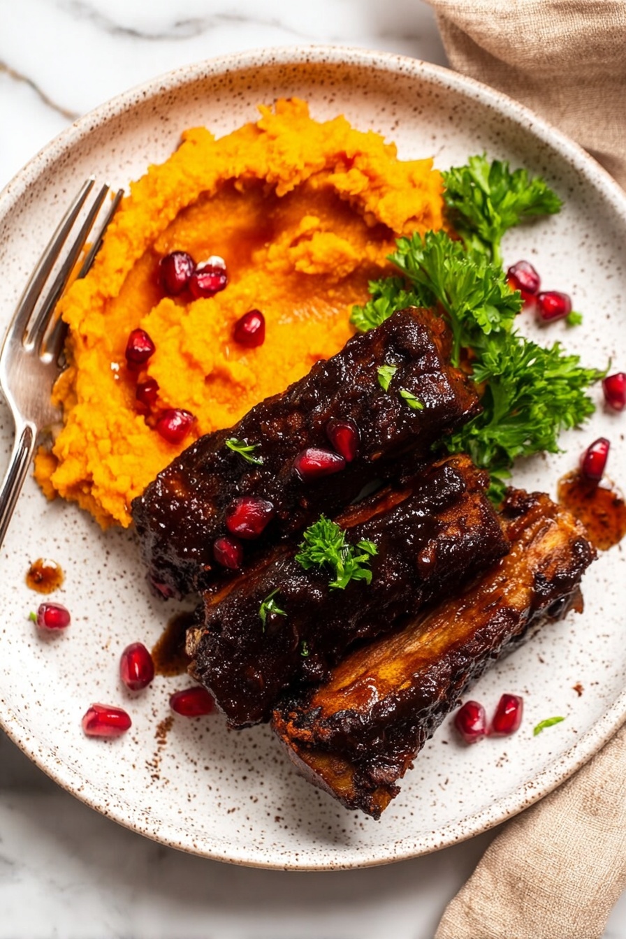 pomegranate glazed ribs - Serving Suggestion