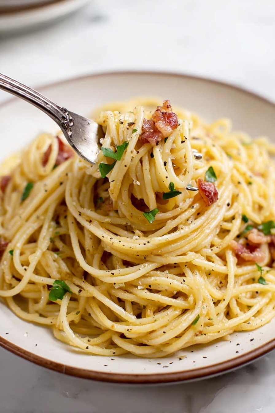 creamy spaghetti carbonara - Serving Suggestion