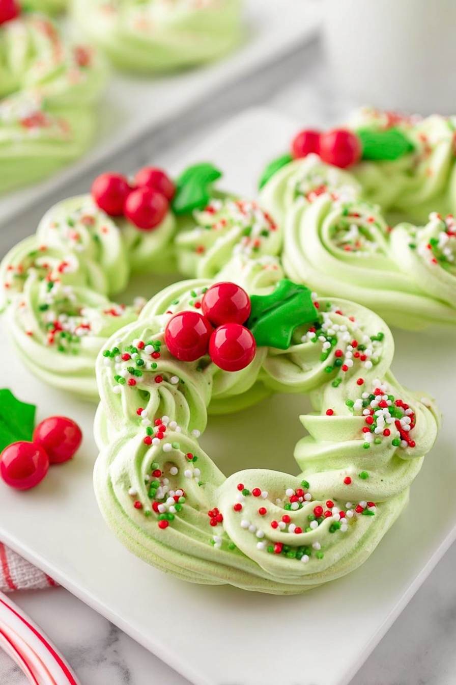 meringue wreath cookies - Serving Suggestion