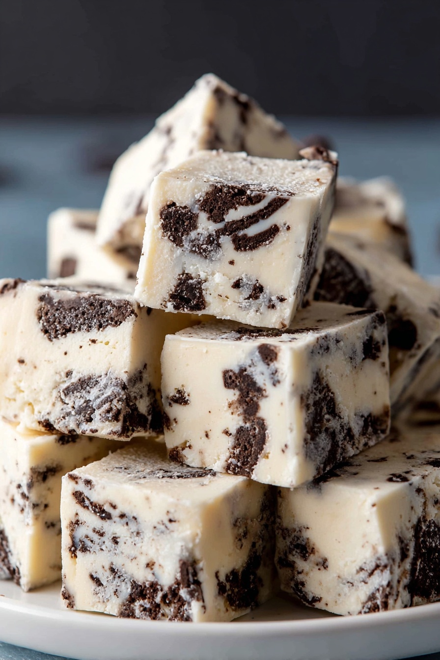 Oreo White Chocolate Fudge - Serving Suggestion