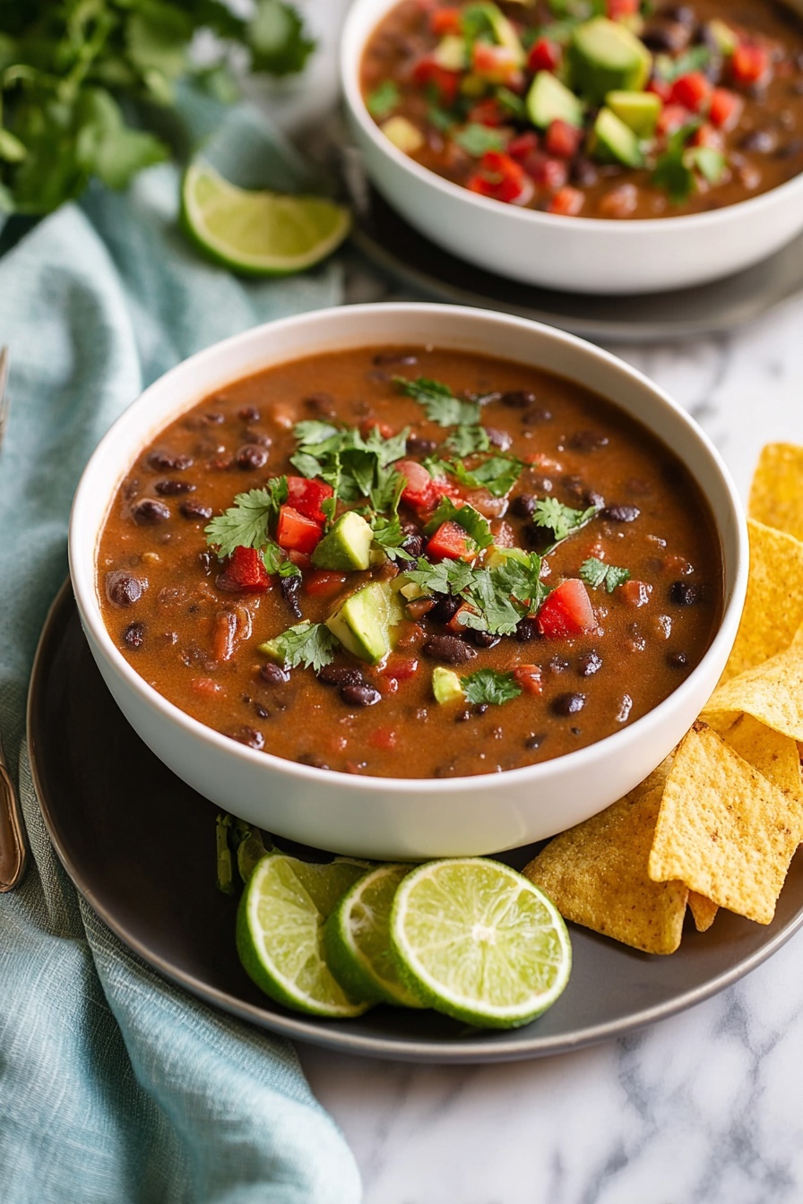 black bean soup - Serving Suggestion