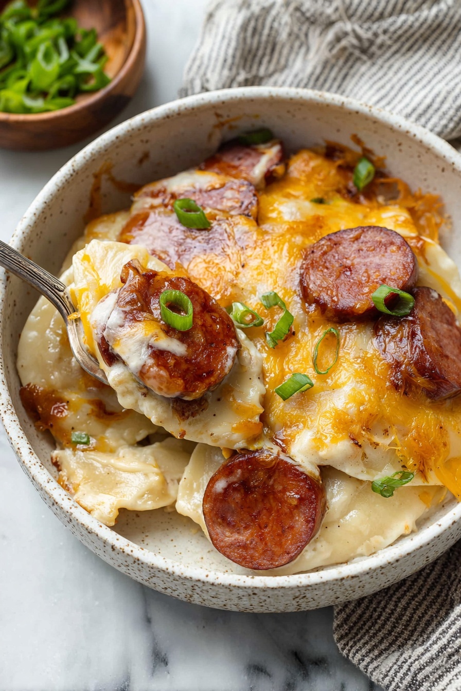 Kielbasa Pierogi Casserole - Serving Suggestion