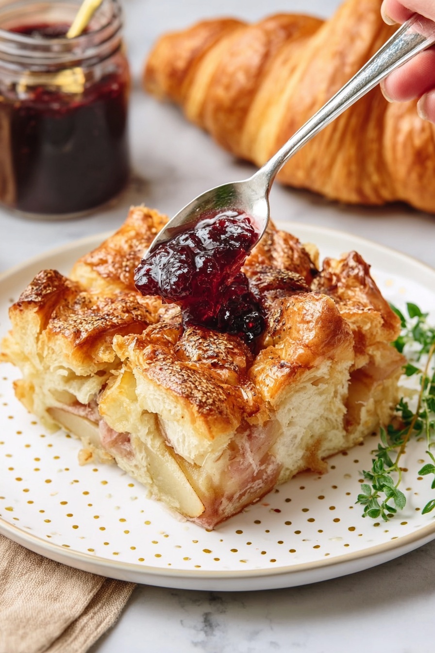 Ham and Cheese Croissant Casserole - Serving Suggestion