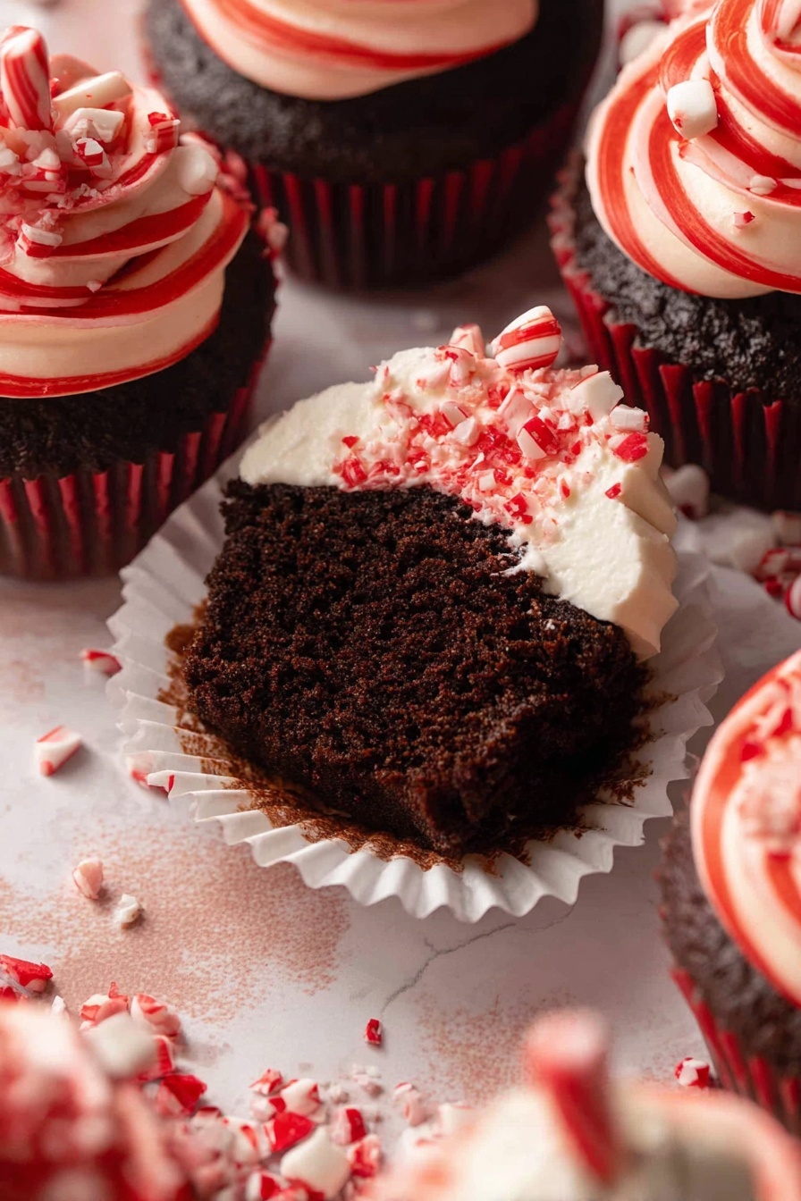 Chocolate Peppermint Cupcakes - Serving Suggestion