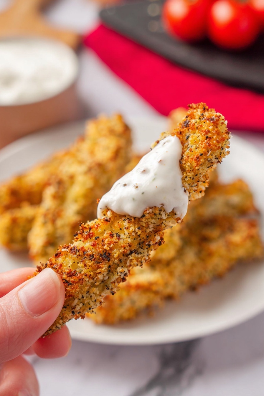 crispy air fryer pickles - Serving Suggestion