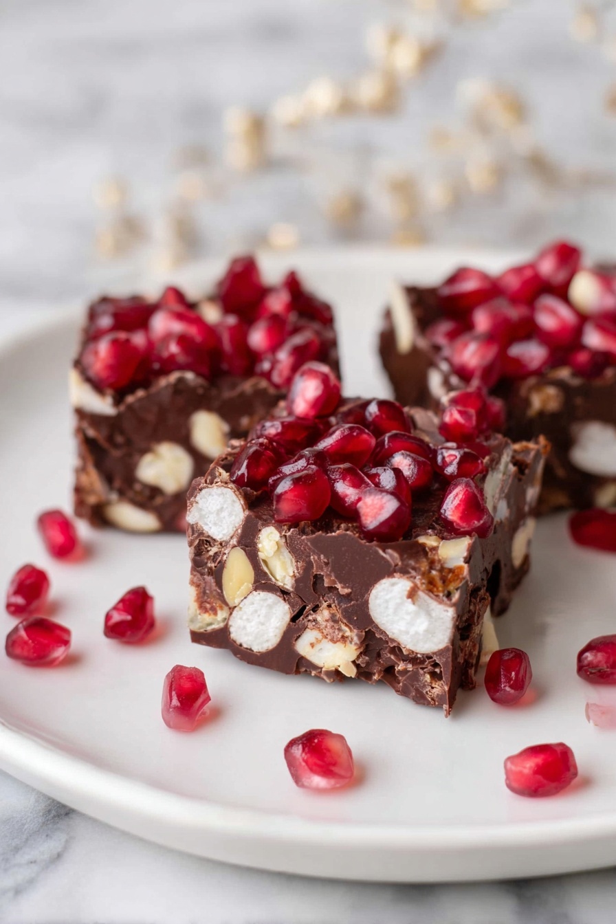 Christmas Rocky Road Bars - Serving Suggestion