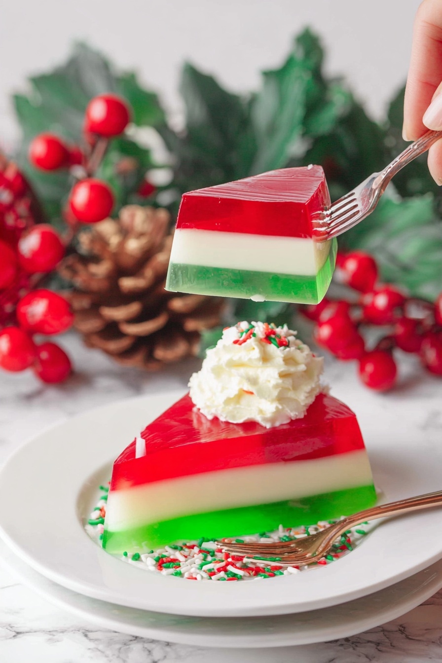 Christmas Ribbon Salad - Serving Suggestion