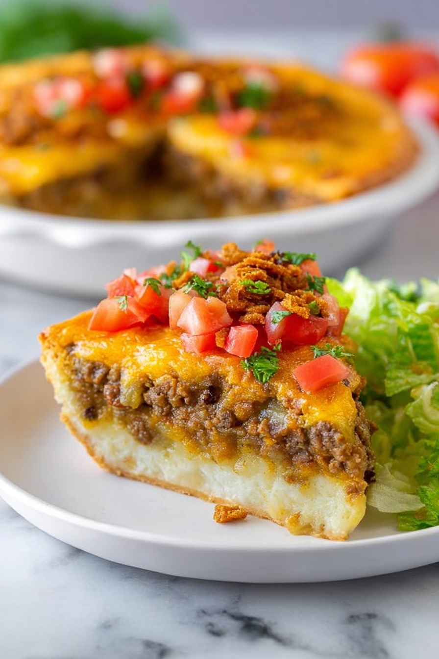 cheeseburger pie - Serving Suggestion