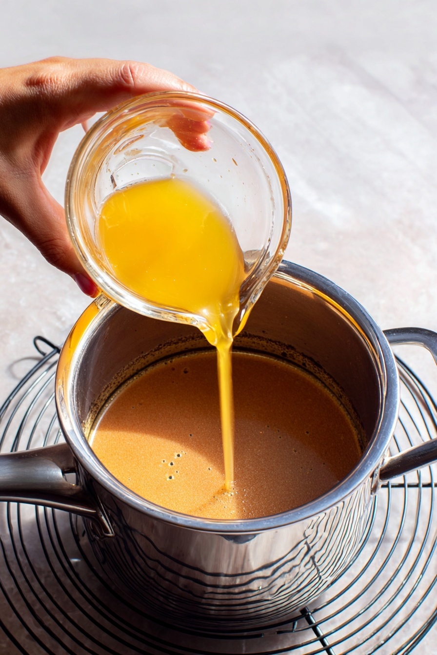 A clear glass cup with a handle holds a drink with two layers: a smooth, orange pumpkin-colored layer at the bottom and a darker brown layer above it. On top, there is a thick, white whipped cream layer sprinkled with light brown cinnamon. A woman's hand is holding a spoon above the cup, scooping some whipped cream with cinnamon. The cup is placed on a wooden board with cinnamon sticks and some cinnamon powder scattered around. In the background, there is a small clear bowl with an orange paste and a clear glass cup with the same orange drink. The whole scene is set on a white marbled surface. photo taken with an iphone --ar 2:3 --v 7
