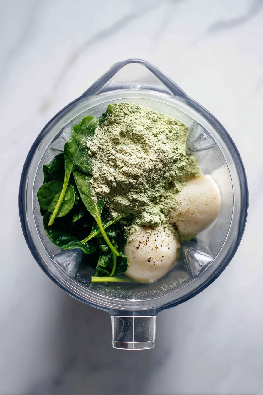 Two white bowls are filled with a green smoothie base that looks smooth and creamy. Each bowl is topped with fresh red raspberries scattered mostly on one side, white coconut flakes, and thin almond slices. There is a light swirl of white cream or yogurt on top of the smoothie. The bowls sit on a round wooden board, which is placed on a bright yellow surface. Around the bowls and board, there are more raspberry fruits, almond slices, and a few banana slices placed casually, along with a small jar filled with green powder and a wooden spoon inside. photo taken with an iphone --ar 2:3 --v 7